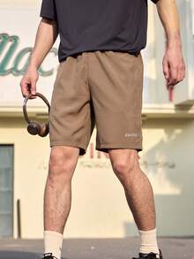 CAMEL CROWN Men's Casual Sports Shorts, Camel Color Lightweight Breathable Elastic Loose Fitness Running Shorts For Summer - Ranger Brown - View 3