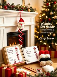 1 Set DIY Christmas Spiral Crochet Ornament Kit, Handmade Santa Claus Snowman Christmas Tree Hanging Decorations, Crochet Doll Set Suitable For Beginners, Holiday Handmade Gift - Multicolor - View 5