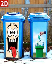 Personalized Vinyl Trash Can Stickers, Waterproof, Peel And Stick Outdoor Decorative Decals, Easy Application, Weather-Resistant For Outdoor Yard, Recycling Bin, Trash Can, Home Waste Bin, Supports Customization Of Various Patterns/LOGO/Text/Address - Multicolor - View 5