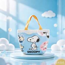 1 Buah Tas Tote Kanvas Bergambar Snoopy Lucu, Tas Tangan Kecil yang Dapat Digunakan Kembali, Tas Bekal Portabel, Tas Penyimpanan Serbaguna, Hadiah Ideal untuk Ulang Tahun, Halloween, Natal, Kembali ke Sekolah - MultiWarna - View 4