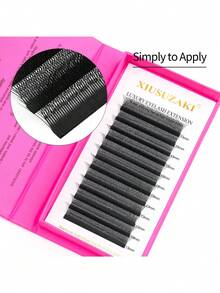 XIUSUZAKI 12 Rows 5D W-Shaped Pre-Fanned Lashes, 8-15mm Black Brown Premade Lash Clusters, Soft Individual Thick False Eyelashes, Makeup Tools - Black - View 4