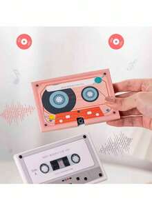 1pc Cassette Tape Style Greeting Card, Wedding Invitation, Birthday Blessing Card - Multicolor - View 1