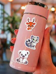 50Pcs Mixed Forest Farm Animal Vinyl Stickers,Waterproof Vinyl Decals,Versatile Decor For Water Bottle,Laptop,Phone Case,Skateboard,Luggage,Journal Scrapbook DIY Project - Multicolor - View 5
