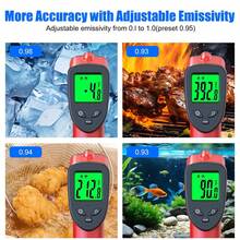 Digital Infrared Thermometer Gun -58℉ To 1022℉ (-50℃ To 550℃), Adjustable Emissivity, Laser Temperature Gun For Cooking, BBQ, Oven, Engine, And Industrial Use (Not For Human Bod - Multicolor - View 5
