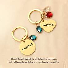 Personalized Keychain With Birthstone, Keychain As Mom Birthday Gift, Personalized Mother's Day Gift, Mom Keychain For Her, Romantic Customized Birthstone Round Pendant Keychain, Bag Charm, Women's Car Accessory, Personalized Item - Multicolor - View 5