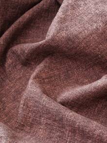 1pc Solid Color Faux Linen Tablecloth With Ruffle Hem Decor, Polyester Fabric, Rectangular/Square Tablecloth For Dining Room, Living Room Tabletop Decoration - Coffee Brown - View 2