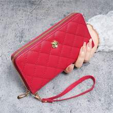 Women's Long Wallet With Diamond Quilted Embroidery, 2026 New Style, Large Capacity, Vintage Fashion, Premium Texture, Zipper Wristlet - Multicolor - View 5