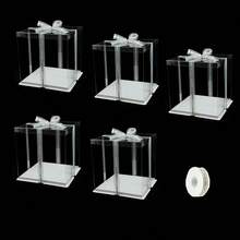 5/2/1pc Transparent Gift Box, Suitable For Packaging Flowers And Shoes. Applicable For Various Festivals, Celebrations And Outdoor Gatherings. Can Be Used For Halloween And Christmas Gift Decorations And Throughout The Year. (Includes Ribbons) - A - View 10