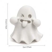 Cute & Playful Ghost Figurine Ornament, Creative Halloween Decor, Cozy Mini Statue, Suitable For Home, Office And Desktop Decoration, Also A Great Holiday Gift - A - View 4