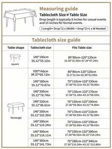 1pc Solid Color Faux Linen Tablecloth With Ruffle Hem Decor, Polyester Fabric, Rectangular/Square Tablecloth For Dining Room, Living Room Tabletop Decoration - Coffee Brown - View 3