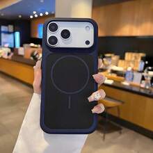 Luxury Bright Fluorescence Liquid Silicone Case Compatible With Iphone 18 Pro Max 17 Air 16 15 14 13 12 17 Pro Max Plus For Magnetic Soft Cover - Dark Blue - View 2