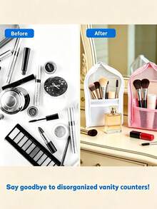 1pc Portable Travel Waterproof Toothbrush Storage Bag, Business Trip Bathroom Mesh Makeup Pouch, Waterproof Toiletry Bag, Travel Storage Bag, Makeup Brush Storage Small Size - Multicolor - View 4