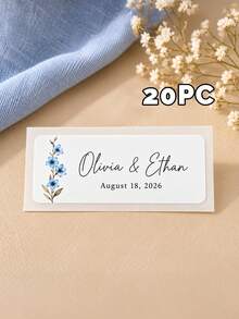20/40/70pcs Personalized Customized Wedding Bubble Wand Stickers, Custom Floral Labels, Wedding Guest Favors, Bridal Shower Party Supplies - Multicolor - View 26