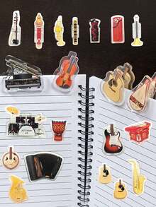 Transparent Piano Sheet Music Clip, Cartoon Colorful Musical Note Sheet Music Clip, Mini Music Score Clip, Transparent Plastic Clip Holds Piano Sheet Music Firmly, Suitable For Guitar, Violin, Piano, For Musicians, Composers, Students, Portable Music Accessory - Multicolor - View 6