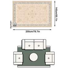 1PC Animal Sheep & Floral Pattern Faux Cashmere Machine Washable Area Rug, European Pastoral French Country Vintage Rectangular Soft Carpet, Living Room Bedroom Home Decor, All Season, Aesthetic Home Decoration - Multicolor - View 17