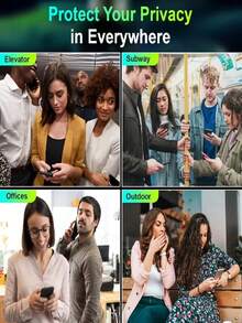 3pcs 4 Way 360 Degree Privacy Screen Protector Tempered Glass Compatible With IPhone 18 Pro Max 18 Pro Duo 9H+ Hardness, Anti-Fingerprint, Easy Installation, 4-Way Horizontal Privacy - Black - View 6