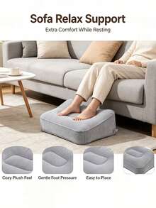 Portable Soft Footrest Pillow - PVC Inflatable Foot Rest Folding Air Pillow Cushion Travel Office Home Leg Up Relaxing Feet Tool - Multicolor - View 4