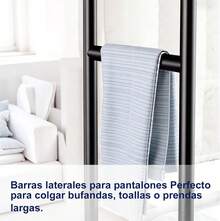 Perchero Para Ropa De Pie Con Doble Barra, Rack Para Ropa MetáLico De 140, Tendedero De Ropa, Armario Abierto Con Ruedas Giratorias Con Freno, Negro - 1 - Ver 6
