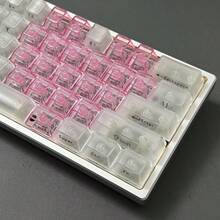 21-Key Pink Transparent Heart Keycaps, Original Height, Boxed Version - View 3