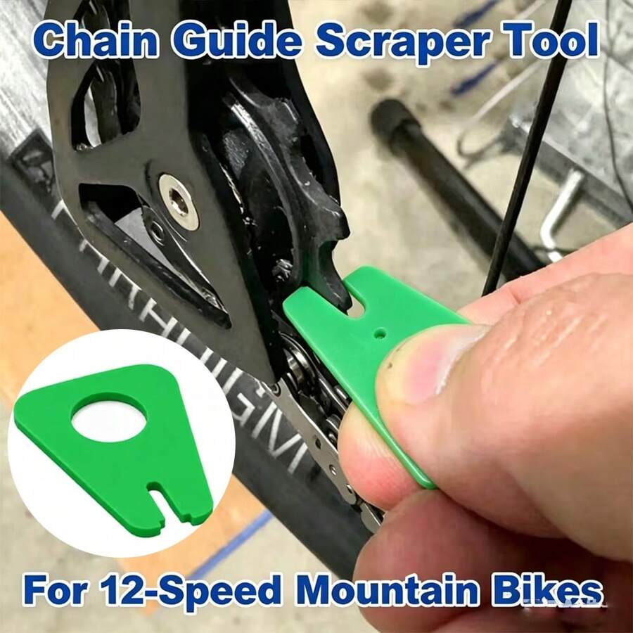 1件 12速鏈條導軌刮刀單車傳動系統清潔工具,用於清除滑輪縫隙中的油垢與殘渣,提升傳動順暢度,適用於山地車與公路車 - 彩色 - 查看 1