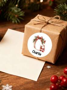 Personalized Christmas Stickers Labels, Christmas Stickers, Christmas Labels, Christmas Gift Labels, Home Christmas Decor, Holiday/Christmas Labels, Universal, Solid Color - Multicolor - View 2