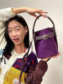 Japanese Korean Minimalist Shoulder Bag Summer Versatile Commute Outing Daily Shopping Crossbody - Purple - View 2
