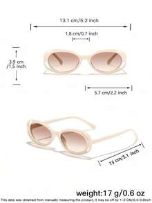 1PC Kids 3-8Y Oval PC Frame Glasses, Colorful Beaded Chain Decor, Cute Fashion Eyewear For Party Daily Wear With Glasses Box - Multicolor - View 9