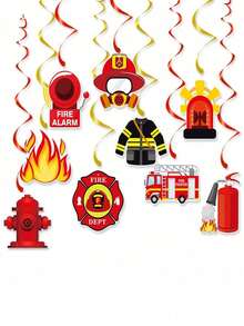 Firefighter Birthday Door Hanging Banner, Fire Truck Theme Paper Decoration, Suitable For Party Home Wall - Multicolor - View 9