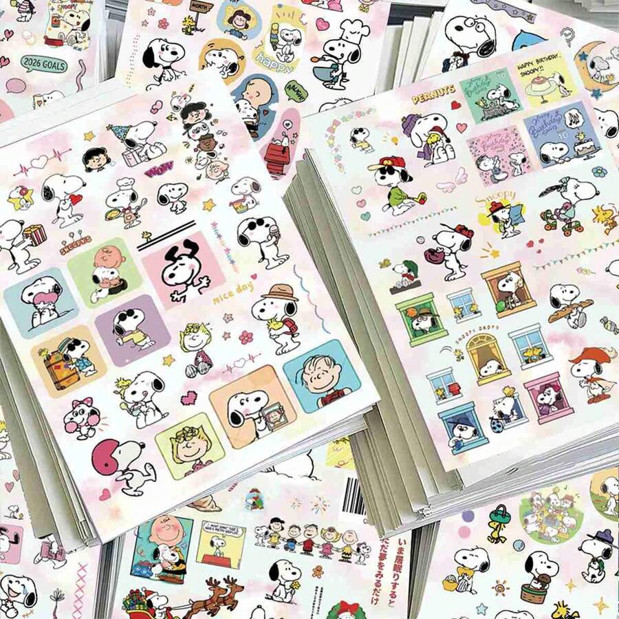 1 مجموعة/8 قطع ملصقات Snoopy جديدة لعام 2026، مناسبة لمحبي الأنمي، جامعي الملصقات من الرجال والنساء، قابلة للتطبيق على أغطية الهواتف، دفاتر الملاحظات الزخرفية، مؤتمرات الأنمي، موسم العودة إلى المدرسة والهدايا/الجوائز للعطلات، أنماط عشوائية - متعدد الألوان - مشاهدة 1