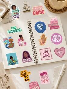 100pcs Afro Lady Inspirational Stickers Black Culture Empowerment Decals For Handbag Water JugGaming Gear Planner Stationery Refrigerator CreativeDecor Accessory School Supplies - A - View 4