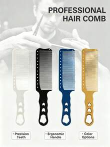 1pc Men's Hair Cutting Comb, Anti-Slip Anti-Static, Professional Barber Hairdressing Comb For Hair Stylists, Y0724 - Multicolor - View 1