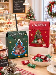 5pcs/10pcs/20pcs High-Appearance Christmas Window Stand-Up Candy Bags, Stand-Up Design, Holiday Party Favor Treat Pouches - View 7