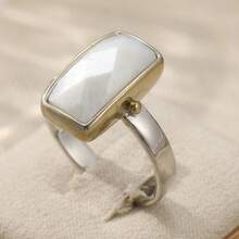 Minimalist Creative Geometric Pattern Women's Ring. Vintage Holiday Accessory - Silver - View 6