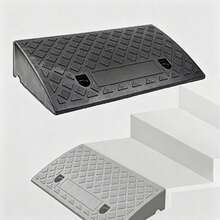 1pc Heavy Duty PE Portable Car Roadside Ramp, 9cm Height Portable Threshold Ramp, With Anti-Slip Traction Surface And Drainage Slot, Suitable For Lawn Mowers, Cars, Pets, Vehicles, Home And Outdoor Driveways, Store Entrance Threshold - A - View 5