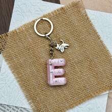 Cute 3D Bubble Letter Keychain, Bright Pink Y2K Preppy Style Initial Key Ring, Car Key Accessory And Personalized Bag Charm, Sweet Bright Pink Initial Key Ring, Cute Car Key And Bag Charm, Sweet Gift For Friends And Girls - Multicolor - View 36