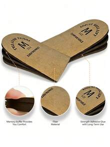 1 Pair Autumn/Winter EVA Invisible Height-Increasing Half Insoles, 3-Layer Adjustable Height Sports Casual Heel Pads - Camel - View 4