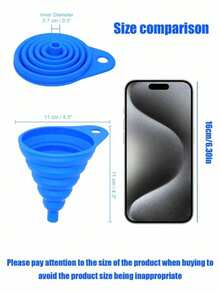 1pc Universal Silicone Oil Funnel, Foldable Portable Car Oil Change Funnel, Telescopic Long Neck Liquid Funnel - A - View 6