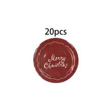 10/20/50/80 Pcs,Burgundy Merry Christmas Disposable Tableware Set,Xmas Gingerbread Man Snowflake Snowman 7 Inch & 9 Inch Paper Plates Napkins And 9oz Cups,Festive Holiday Table Decor For Xmas Family Reunion,New Year Celebration - Multi-color 4 - View 13
