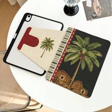 1pc Flip Desktop Protective Case With Pen Slot, Palm Tree Pattern, 360° Rotating Stand, Built-In Pen Slot, PU Leather Case With Stand, Auto Sleep/Wake Function, Compatible With Honor 8/9/10, Honor X8/X8A/X9/X8Pro/X9Pro/X9A/V8 Pro/GT 11.5inch And Other Models - Style 7 - View 8