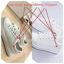 Women's New Ins Student Korean Style Versatile PU Flat Casual Sneakers - White - View 2