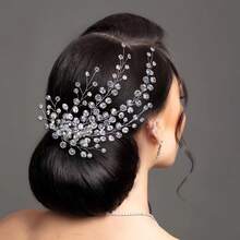 1 buah Sisir Rambut Kaca Elegan untuk Pesta Kasual, Aksesori Rambut Pengantin Pernikahan untuk Semua Musim - MultiWarna - View 4