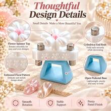 Beautizon Nailartlab 多功能花卉旋轉貓眼美甲磁鐵工具，附支架，多頭可打造寬光束、環形與水晶貓眼效果，自動玻璃珠磁棒，適合初學者 DIY 美甲工具 - 彩色 - 查看 3