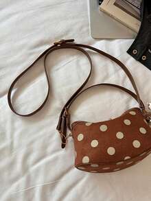 Autumn New Large Polka Dot Hobo Small Bag For Women, Slouchy Underarm Shoulder Bag, Fashionable Cute Crossbody Bag - Multicolor - View 6