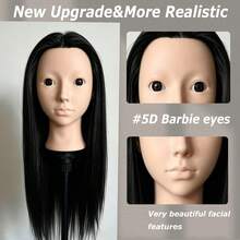 Mannequin Head Human Hair For Cosmetology - Manikin Head With Hair For Styling Practice, Manikin Practice Head Hairdresser With Free Clamp Holder - View 18