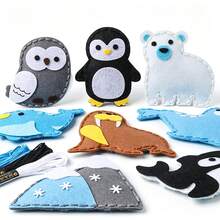 8 buah Perlengkapan Jahit DIY Hewan Arktik dari Kain Felt, Cocok untuk Anak-anak Pemula Kerajinan Tangan, Termasuk Jarum Warna Acak, Benang Jahit Warna Acak, dan Manik-manik Warna Acak, Hadiah Mainan Kerajinan Tangan Edukatif - MultiWarna - View 4