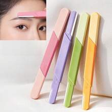 Double-Ended Portable With Dust Cover, Reusable Eyebrow Trimming Tool, Stainless Steel Micro-Precision Hair Removal Scraper, Suitable For Eyebrow Trimming, Hand And Foot Hair Removal, Anti-Scratch Protective Mesh Hair Removal Scraper - Multicolor - View 1