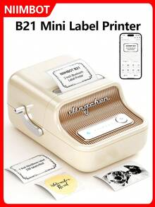 Impresora térmica portátil mini Niimbot B21, impresora de etiquetas inalámbrica para teléfono móvil, uso doméstico, código de barras, etiqueta de precio, pegatina, impresión sin tinta - Multicolor - Ver 2