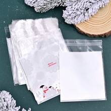 100pcs Rabbit And Floral Wreath Gift Bags, Cute Rabbit And Floral Wreath Pattern Transparent Self-Adhesive Packaging Bags, 4 Different Patterns Mixed - Suitable For Theme Party Gift Packaging And Other Occasions - Multicolor - View 10