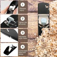 Serut Tangan Mini, Alas Pemangkas Kayu, Mata Pisau Pemotong Tukang Kayu, Serut Tangan Datar, Alat Tukang Kayu Dorong - hitam - View 5