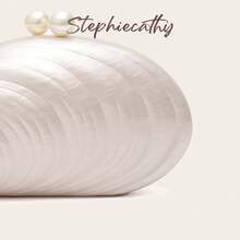 STEPHIECATHY 女款時尚奢華優雅壓克力手拿包，磁吸開合，貝殼造型長鏈手提包，適合婚禮、晚餐、派對、舞會與宴會的晚宴包 - 米色 - 查看 8